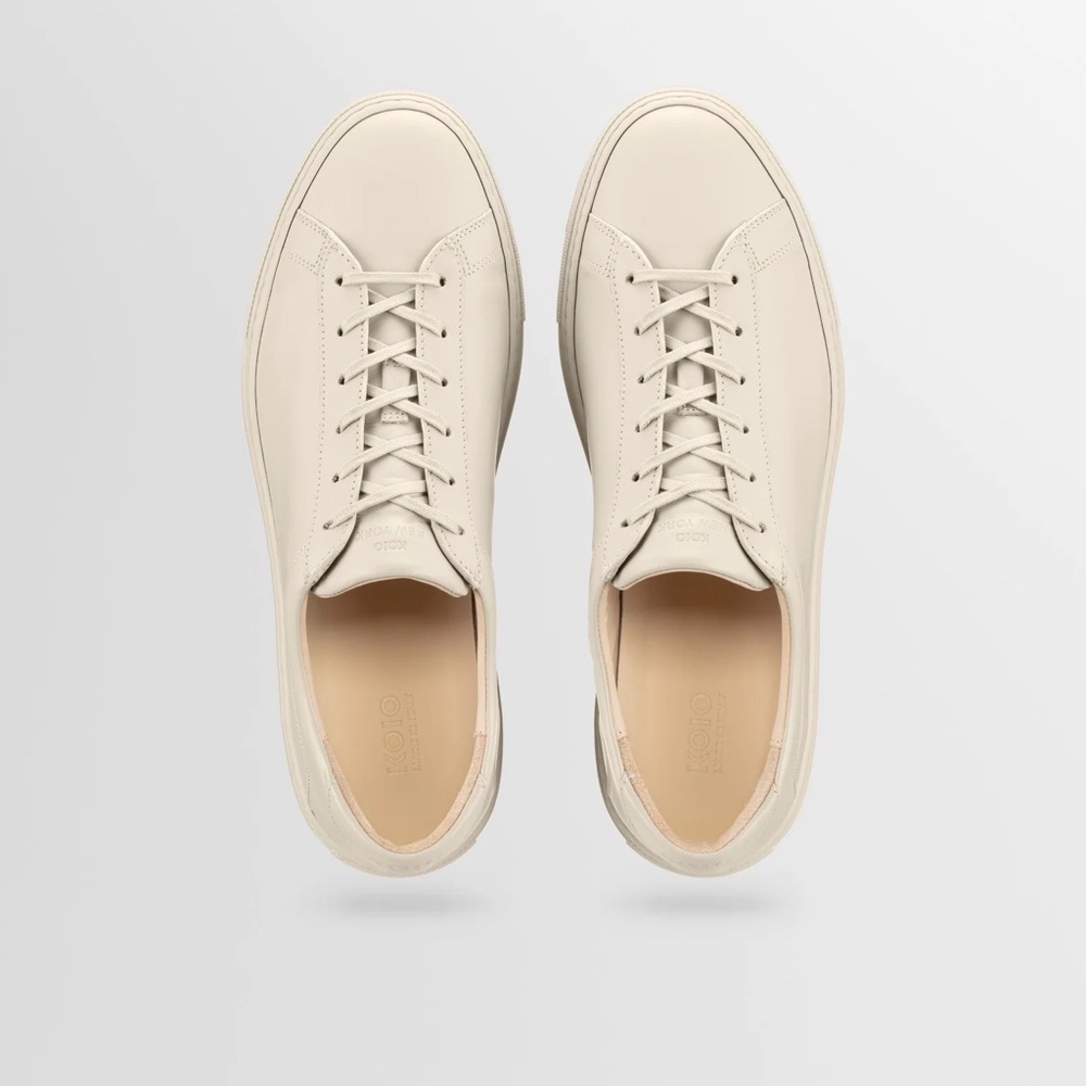 Koio capri leather sneakers in limestone